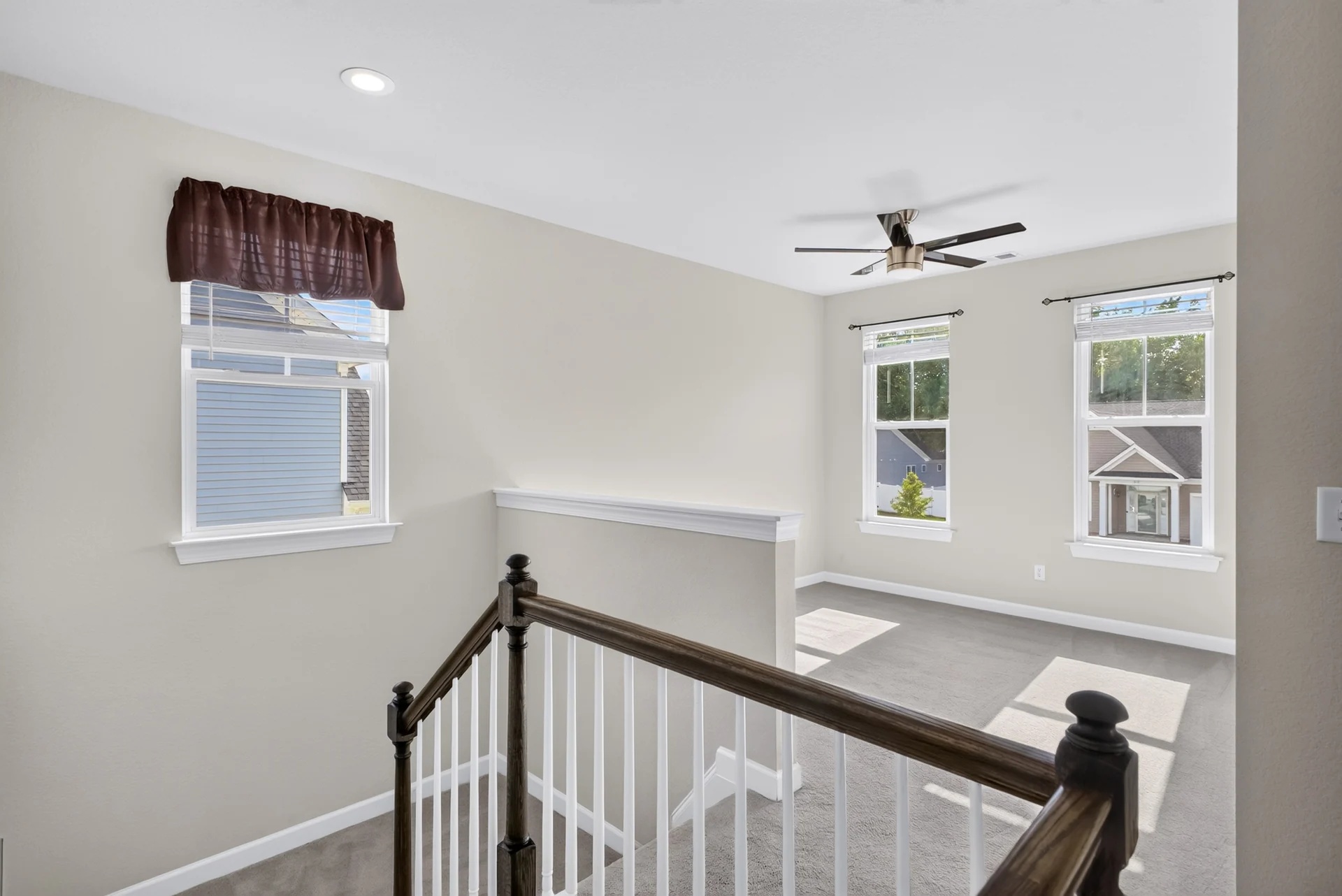 Bright upstairs loft overlooking the staircase